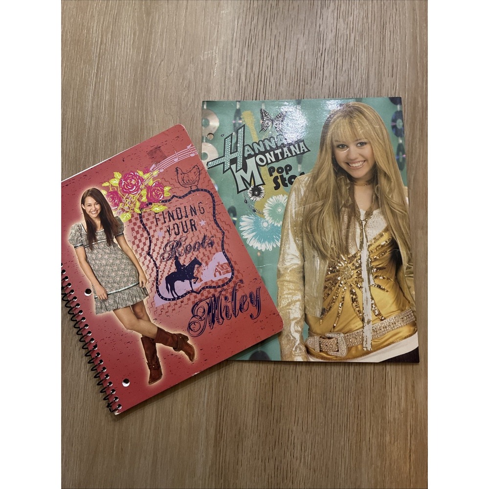 Hannah Montana Disney Miley Cyrus 2-Pocket School Folder & Spiral Notebook